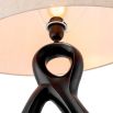 Organic shaped black table lamp with linen shade