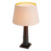 Bronze ribbed table lamp with linen shade