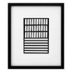 Set of 6 monochrome, abstract prints in black frame with clear glass
