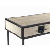 Dressing table with beige shagreen top and black solid wood frame