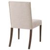 Beige dining chair with dark brown wooden legs