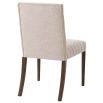 Beige dining chair with dark brown wooden legs