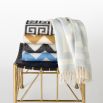 Blue and Natural 100% Alpaca Throw by Jonathan Adler 