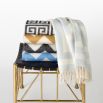 Blue and Natural 100% Alpaca Throw by Jonathan Adler 