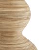 Elegant Balearic inspired table lamp with rattan wrapped curvaceous base