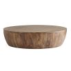 Large natural wood coffee table - round