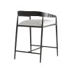 Minimalist style counter stool with white upholstered seat and hammered effect frame