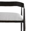 Minimalist style counter stool with white upholstered seat and hammered effect frame