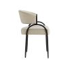 Upholstered black frame modern chair