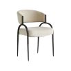 Upholstered black frame modern chair