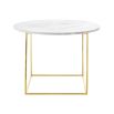 A fabulous white marble coffee table with a golden frame