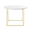 A fabulous white marble coffee table with a golden frame