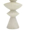 Elegant white stone finish geometric silhouette lamp