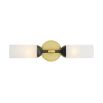 Elegant brass wall lamp with alabaster light above and below