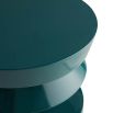 Abstract shape fibreglass side table in green finish 