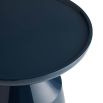 Navy blue fibreglass side table with round tray top