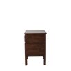 Elegant dark brown bedside table with ethnic-inspired design