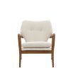 Stunning armchair with wooden frame and boucle seat pads