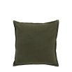 Square cushion composed of 100% cotton in luxury khaki finish