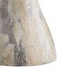 Elegant beige marble accent table with hourglass style silhouette