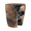 Majestic wooden side table with various natural textures