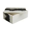 Set of two black and white resin boxes