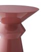 Reddish brown fibreglass accent table with geometric silhouette