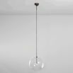 Black gunmetal industrial ceiling pendant light with clear glass globe lampshade