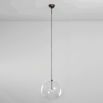 Black gunmetal industrial ceiling pendant light with clear glass globe lampshade
