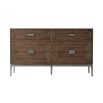 Elegant 6 drawer dresser unit with bronze details