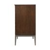 Wave effect wooden cabinet with interior shelving and drawer