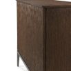 Wave effect wooden cabinet with interior shelving and drawer