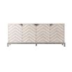 A stylish sideboard with a natural finish and engraved zigzag pattern