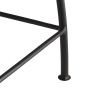 Industrial inspired stool with natural wooden seat and iron frame base