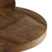 Industrial inspired stool with natural wooden seat and iron frame base