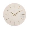 Brass inlay and white marble wall clock