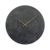 large black and green numberless wall clock with gold hands