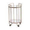 art-deco style drinks trolley with mirrored shelves