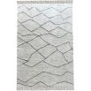 Luxurious cream cotton rug with a charcoal grey pattern