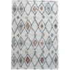 Multi-coloured patterned table tufted wool rug 