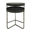 Sleek contemporary set of 2 side tables with black tinted glass