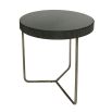Sleek contemporary set of 2 side tables with black tinted glass