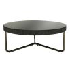 Modern contemporary set of 2 black coffee tables with black tinted glass