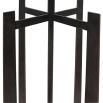 Contemporary dark oak finished floor lamp with natural linen shade