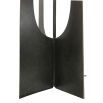 Contemporary dark oak finished floor lamp with natural linen shade