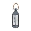 A short and stylish lantern with a powder coated grey finish and woven handle