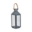 A short and stylish lantern with a powder coated grey finish and woven handle