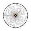 Mesmerising wall clock with delicate iron spokes and gold clock hands