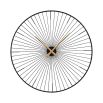 Mesmerising wall clock with delicate iron spokes and gold clock hands