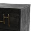 chic bedside table with two drawers and stunning brass detailing handles